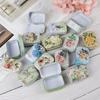 32Pcs Mini Flower Tin Trinket Jewelry Organizer Box Tinplate Storage Case with Lid Small Rectangular Bead Container for Storage of Small Items, Crafts, Christmas stocking stuffers(flower) view 3