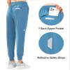 NORTHYARD Women's Running Athletic Pants Track Lightweight Joggers Workout Jogging Casual Sweatpants with Zipper Pockets Grey Blue XL view 4
