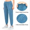NORTHYARD Women's Running Athletic Pants Track Lightweight Joggers Workout Jogging Casual Sweatpants with Zipper Pockets Grey Blue S view 3