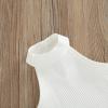 TheFound Toddler Girls Summer Outfits Sleeveless Rib Knit Halter Tops Shorts Bloomers Set Clothes view 3