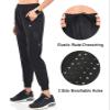NORTHYARD Women's Running Athletic Pants Track Lightweight Joggers Workout Jogging Casual Sweatpants with Zipper Pockets Black 2XL view 2