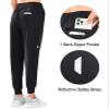 NORTHYARD Women's Running Athletic Pants Track Lightweight Joggers Workout Jogging Casual Sweatpants with Zipper Pockets Black L view 3