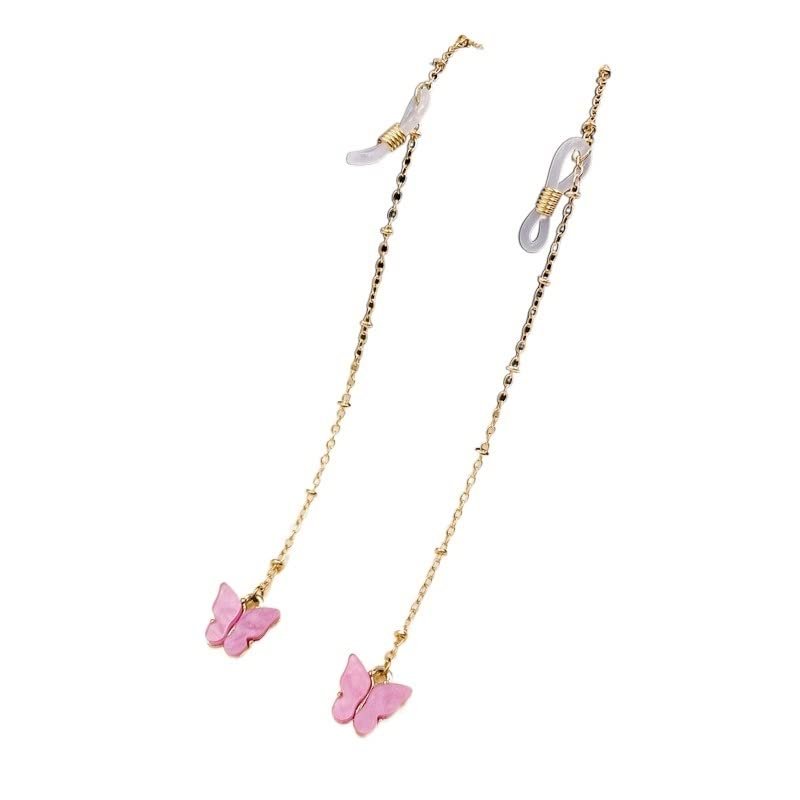HOOENG Chains Eyeglass Strap for Women Elegant Chains Eye Glasses Chain String Holder (Color : Pink, Size : 1)