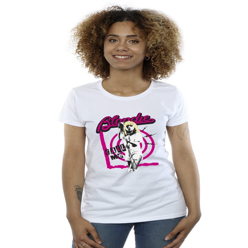 Absolute Cult Blondie Women's Call Me T-Shirt, White, Small