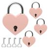 Jiozermi 4 Pcs Pink Padlocks Key Lock with Key, Mini Love Heart Head Luggage Locks, Modern Fashion Style view 1