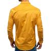 Men's Long Sleeve Hiking Shirts Lightweight Tactical Button Down Cargo Shirt Plain Slim Fit Shirt with Pockets (Yellow,3X-Large) view 2