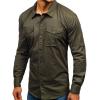 Men's Long Sleeve Hiking Shirts Lightweight Tactical Button Down Cargo Shirt Plain Slim Fit Shirt with Pockets (Armygreen,X-Large) view 2