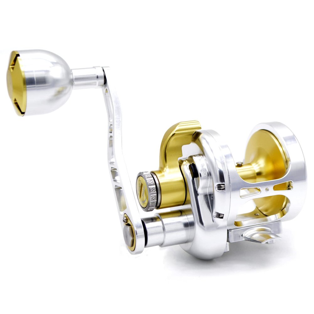 CAMEKOON Conventional Reels Saltwater Trolling Fishing, Up to 66Lbs Carbon Drag, 4.6 inch Long Power Handle, Adjustable Strike Button, Lever Drag Casting Reel