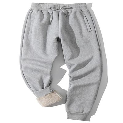 Yameekamulga Fleece Stretch Sweatpants Insulated Pants Men's Winter Sherpa Lined Training Thick Thermal Basic Skate Drawstring
