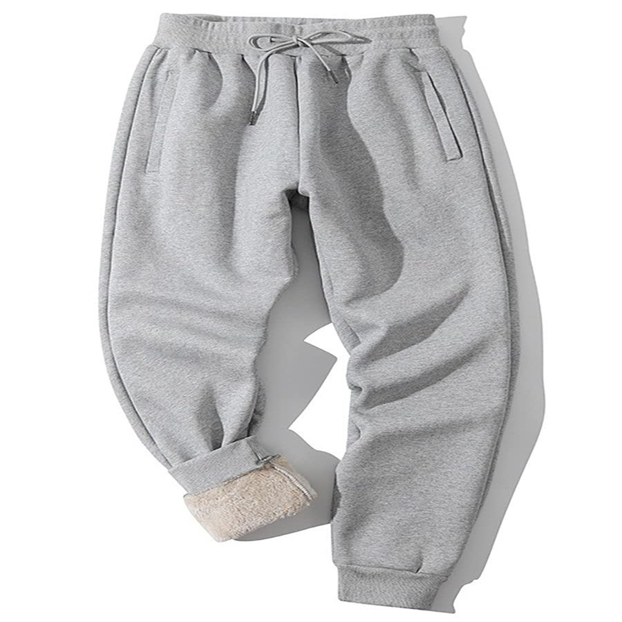 Yameekamulga Fleece Stretch Sweatpants Insulated Pants Men's Winter Sherpa Lined Training Thick Thermal Basic Skate Drawstring
