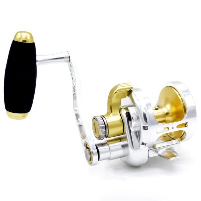 CAMEKOON Conventional Reels Saltwater Trolling Fishing, Up to 66Lbs Carbon Drag, 4.6 inch Long Power Handle, Adjustable Strike Button, Lever Drag Casting Reel