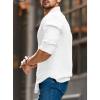 Maiyifu-GJ Mens Long Sleeve Solid Color T-Shirts Casual Cotton Buttons Down Beach Shirts Plain Roll-Up Sleeve Summer Blouses (White,Medium) view 2