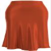 Soowalaoo Womens Brown Skirt Midi Long Length Silk Satin High Waisted Elastic Casual Solid Color Skirts XL view 1