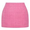 IDEALSANXUN Plaid Skirts for Women Trendy Fall Winter High Waist Bodycon Pencil Wool Mini Skirt(Tweed Pink, XS) view 1