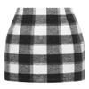 IDEALSANXUN Plaid Skirts for Women Fall Winter High Waist Bodycon Pencil Wool Mini Skirt(Black New, L) view 1
