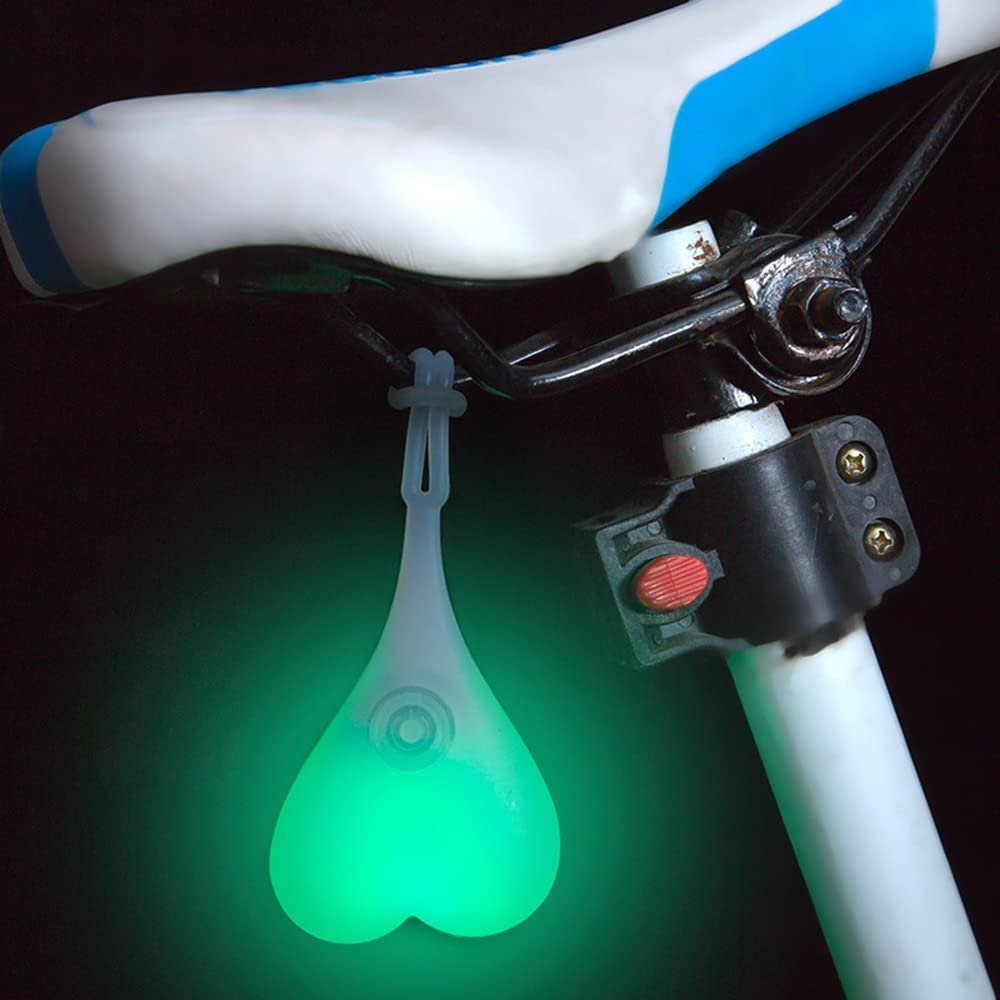 Bike Tail Ball Bike Light,Creative Silicone Cycling Night Safety Warning Light,Bicycle Seat Back Egg Signal Lamp,Waterproof LED Night Essential Light,Mountain and Road Bike Rear Light (Green)