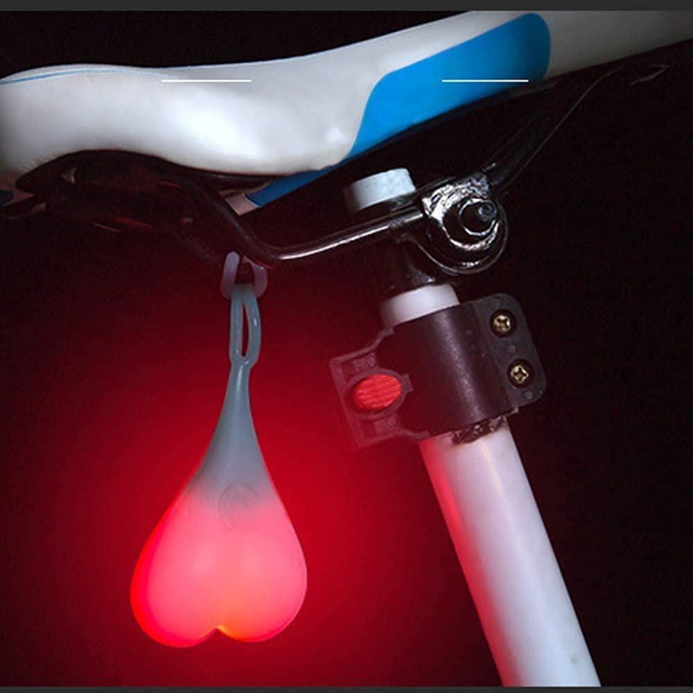 Bike Tail Ball Bike Light,Creative Silicone Cycling Night Safety Warning Light,Bicycle Seat Back Egg Signal Lamp,Waterproof LED Night Essential Light,Mountain and Road Bike Rear Light (Red)