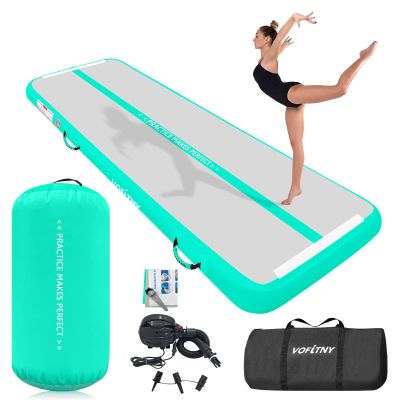 VOFiTNY All Purpose Gymnastics Mat 13ft Sturdy Inflatable Tumble Track with Air Roller for Home/Gym