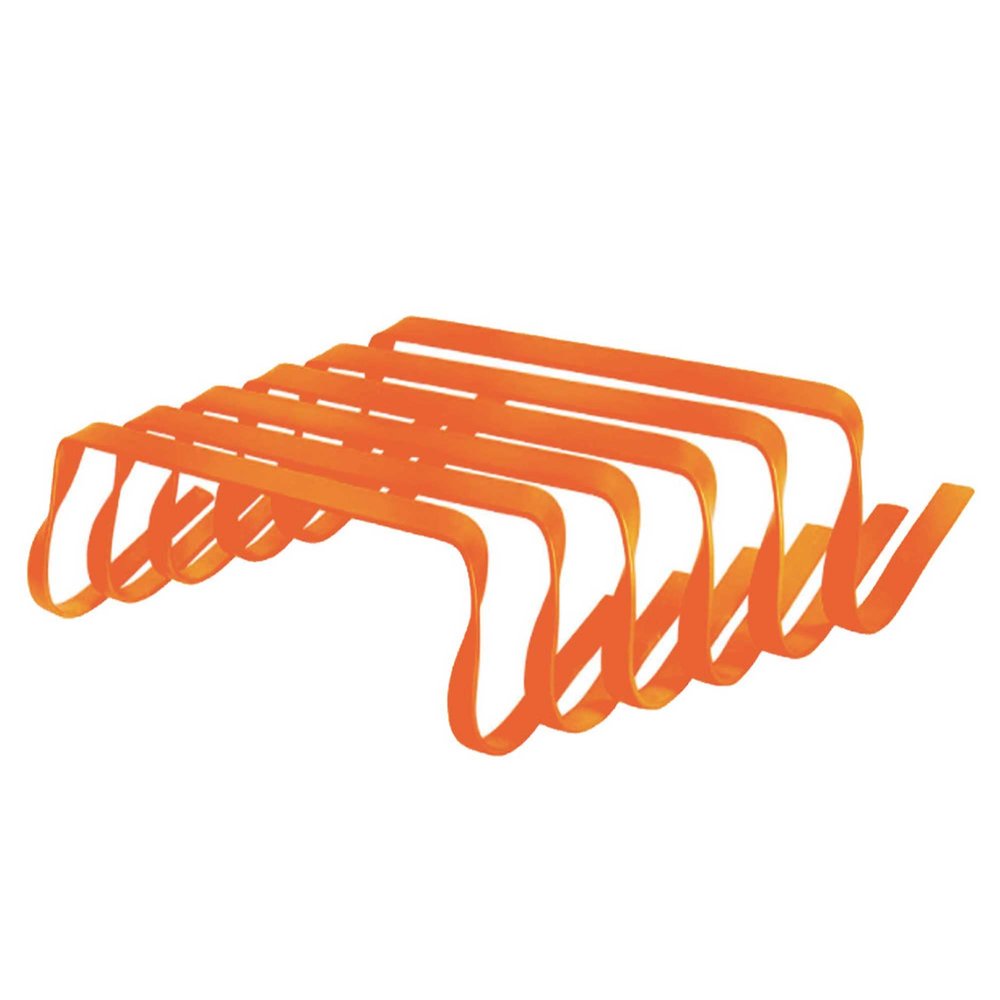 Winning Beast Set of 6 Flexible Flat Step Agility Hurdle by Martini Sport - 12 inches - Orange