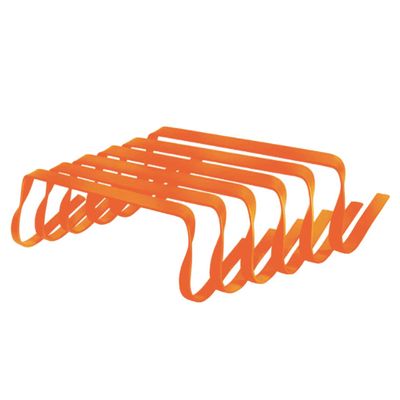 Winning Beast Set of 6 Flexible Flat Step Agility Hurdle by Martini Sport - 9 inches - Orange
