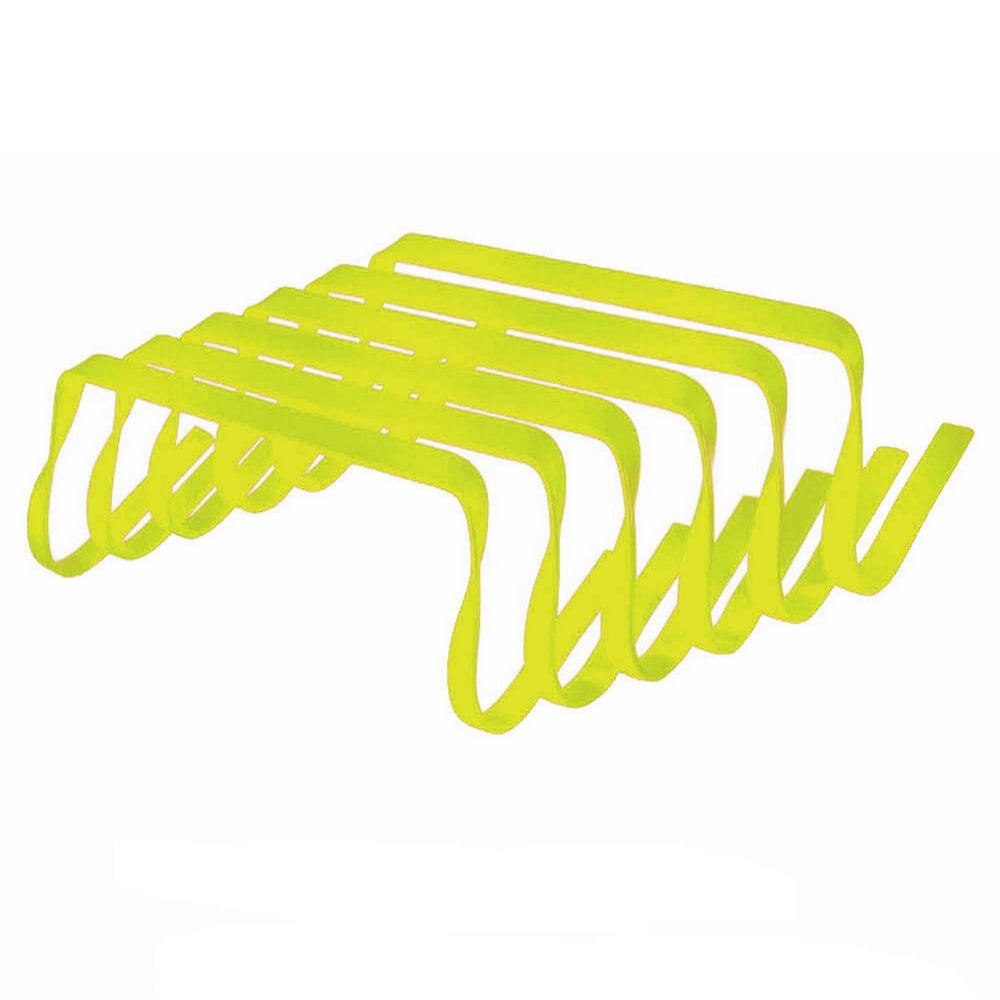 Winning Beast Set of 6 Flexible Flat Step Agility Hurdle by Martini Sport - 12 inches - Yellow