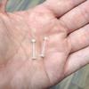 14g Clear Bioflex Flat Back Nose Ring Stud Retainer Body Piercing Jewelry Glow In The Dark 16mm 5/8" Flatback Long Retainer Labret Monroe view 2