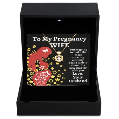 Heart Knot Gold Necklace Luxury Box To my pregnancy wife necklace Present for my future mother, the queen of my heart