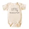 Bump and Beyond Designs Pregnancy Announcement Newborn, Little Miracle (0-3 Months, Oatmeal) view 1