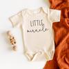 Bump and Beyond Designs Pregnancy Announcement Newborn, Little Miracle (0-3 Months, Oatmeal) view 2