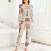 UK and London Theme with Inscriptions Pajamas Sets Soft Nightwear Long Sleeve Sleepwear 2 Piece Pjs Loungewear for Women M view 4