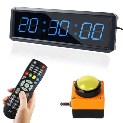 SMAHEAT Fitness Timer with Stopwatch Button, Suitable for School/exam/Home Exercise/Gym/Gym SMAHEAT Electronic Fitness Timer (1.5 inch six-bit All-Blue)