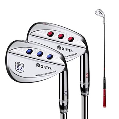 52/56/60 Degree Golf Wedges Women Men Golf Clubs Pole Right Handed Steel Professional MO Eyes Golf Sand Wedge (Red,52)