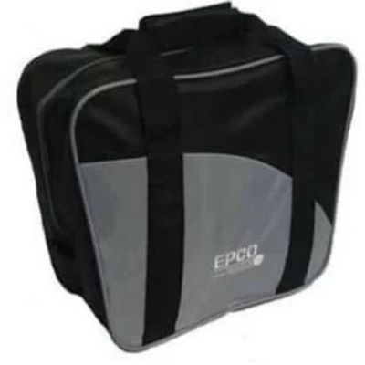 BuyBocceBalls Listing - 4 Ball (with Shoes) Aurora Soft Pack Bowling (Candlepin or Duckpin) Ball Bag - Black & Grey
