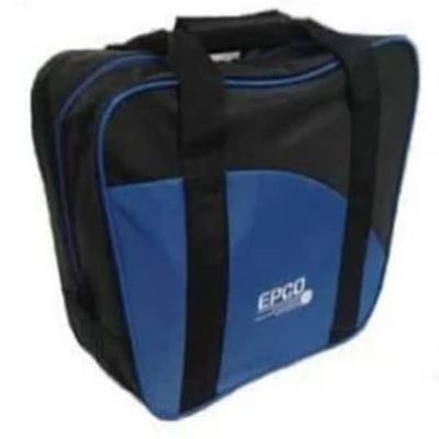 BuyBocceBalls Listing - 4 Ball (with Shoes) Aurora Soft Pack Bowling (Candlepin or Duckpin) Ball Bag - Black & Blue