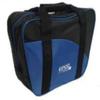 BuyBocceBalls Listing - 4 Ball (with Shoes) Aurora Soft Pack Bowling (Candlepin or Duckpin) Ball Bag - Black & Blue view 1