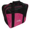 BuyBocceBalls Listing - 4 Ball (with Shoes) Aurora Soft Pack Bowling (Candlepin or Duckpin) Ball Bag - Black & Hot Pink view 1