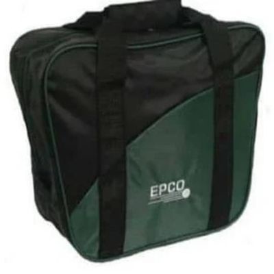 BuyBocceBalls Listing - 4 Ball (with Shoes) Aurora Soft Pack Bowling (Candlepin or Duckpin) Ball Bag - Black & Forest Green