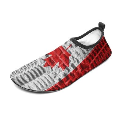 Canadian Flag Men Women Water Shoes Barefoot Slip-on Aqua Socks Shoes for Beach Swim Surf Water Sport Yoga 11/12women,9/10men