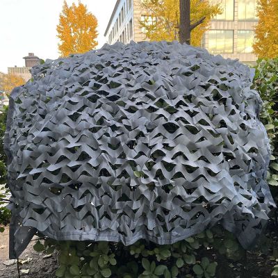 Camouflage Netting Grey, Military Reinforced Camo Netting, Shade Net, Oxford Fabric Camouflage Net, Garden Pergola Sunscreen Net, for Camping Hunting Decoration Car Cover,Grey-1.5x5m(4.9 * 16.4ft)