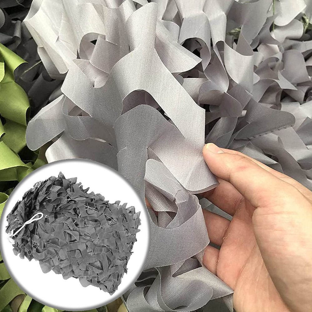 Camouflage Net Grey,Pergola Garden Shade Net,Military Reinforced Camo Netting,Oxford Cloth Camouflage Netting,Light Sunscreen Net,Car Cover,for Camping Hunting Decoration,Grey-2x3m(6.6 * 9.8ft)