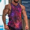 Funky Galaxy Men's Tank Top Athletic Sleeveless T Shirt Muscle Shirts Gym Workout Yoga Tank 3XL view 2