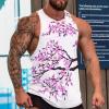 Sakura Tree Cherry Blossoms Men's Tank Top Athletic Sleeveless T Shirt Muscle Shirts Gym Workout Yoga Tank S view 2