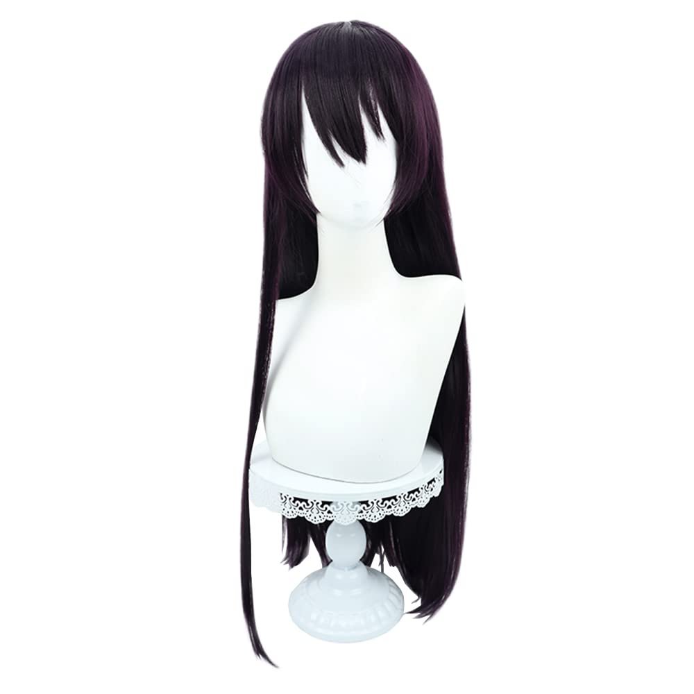 osseoca Kenmochi Toya Wig Transsexual Transgender Dark Purple Synthetic Straight Hair 80cm Lifelike Party Natural Cosplay Wigs with Bangs (DPL)