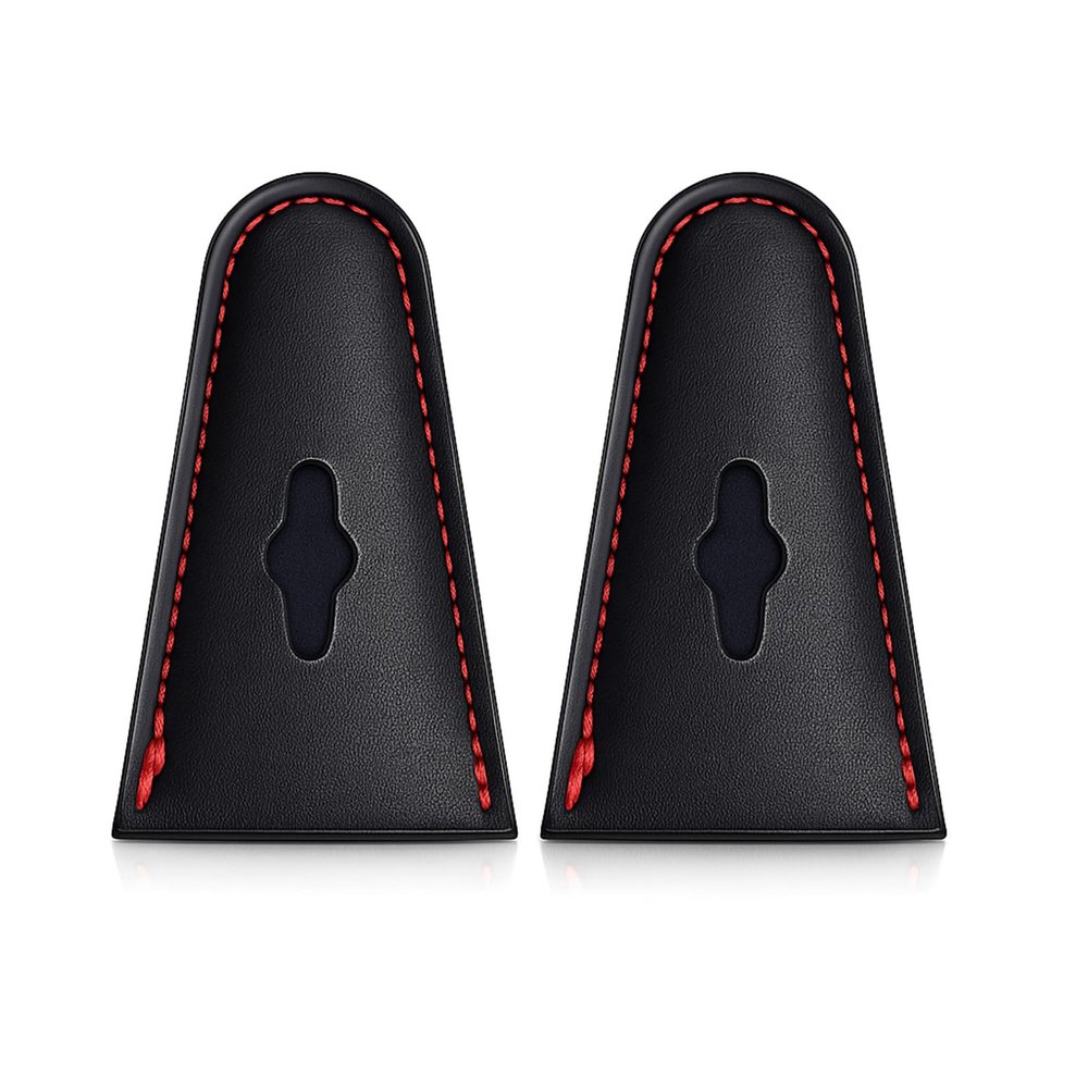 Archery Bow Tip Protector, 1 Pair Leather Bow Tip Protector Leather Bow Tip Guard for (Black)
