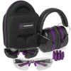 TradeSmart Gun Range Protection Duo Kit - Purple and Grey Shooting Eye and Ear Protection for Women and Men, U.S. Certified view 2
