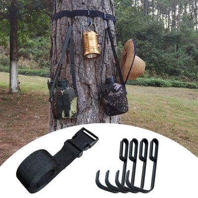 Mokylor Treestand Strap Gear Hangers, Safety Harness Tree Strap Nylon Tree Strap with 4 Steel Buckle Hanging Hook for Great to Hang Hunting Equipment on Trees