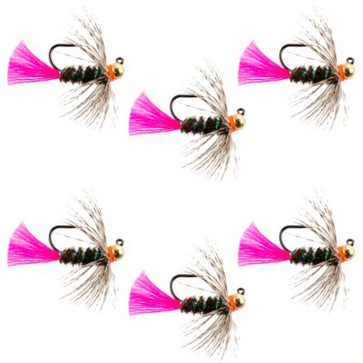 The Fly Fishing Place Tungsten Bead Jig Tactical Blow Torch Czech Nymph Euro Nymphing Fly - 6 Flies Size 12