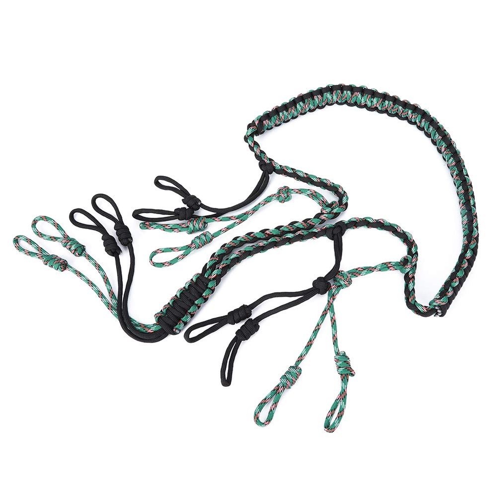lonuo Outdoor Hunting Duck Lanyard Hunting Collar Outdoor Hunting Accessories Whistle Strap (Black + Camouflage Green)