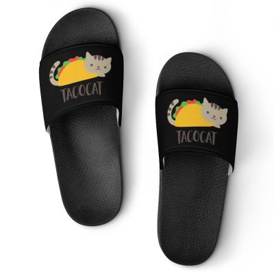 Cute and Funny Taco Cat Slides Sandals Non Slip Slippers Shower House Shoes Bathroom Soft Sole Quick Drying for Men Women