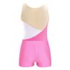 JEATHA Kids Girls 2 Pieces Ballet Dance Outfits Gymnastics Leotard with Metallic Booty Shorts Activewear Sets Pink 14 Years view 4